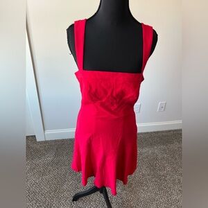 Free People Corset Bust Mini Dress in Vibrant Red Size Small